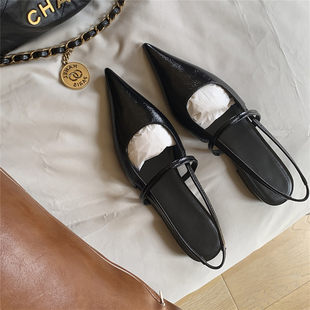 Французский в среде наконечник тонкий на высоких кабгалстук-бабочкаах OL COMMITING обувь женщина новая весна и лето малая модель рот квартира Кот чалма сандалии