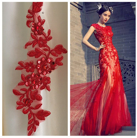 High-end big red nail pearl fragment flower flower flower flower clothesCar skeleton flower