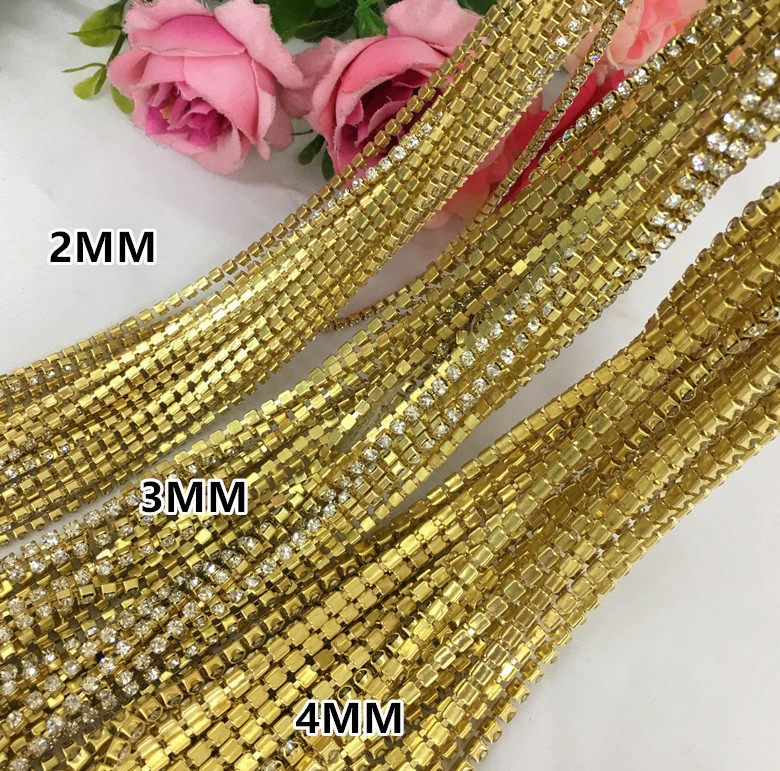 Dense Claw Drill Chain Close Grip Grab Chain Water Drill Grip Drill Drilling Chain Claw Chain Wedding Dresses Hair Accessories 234MM Gold Color