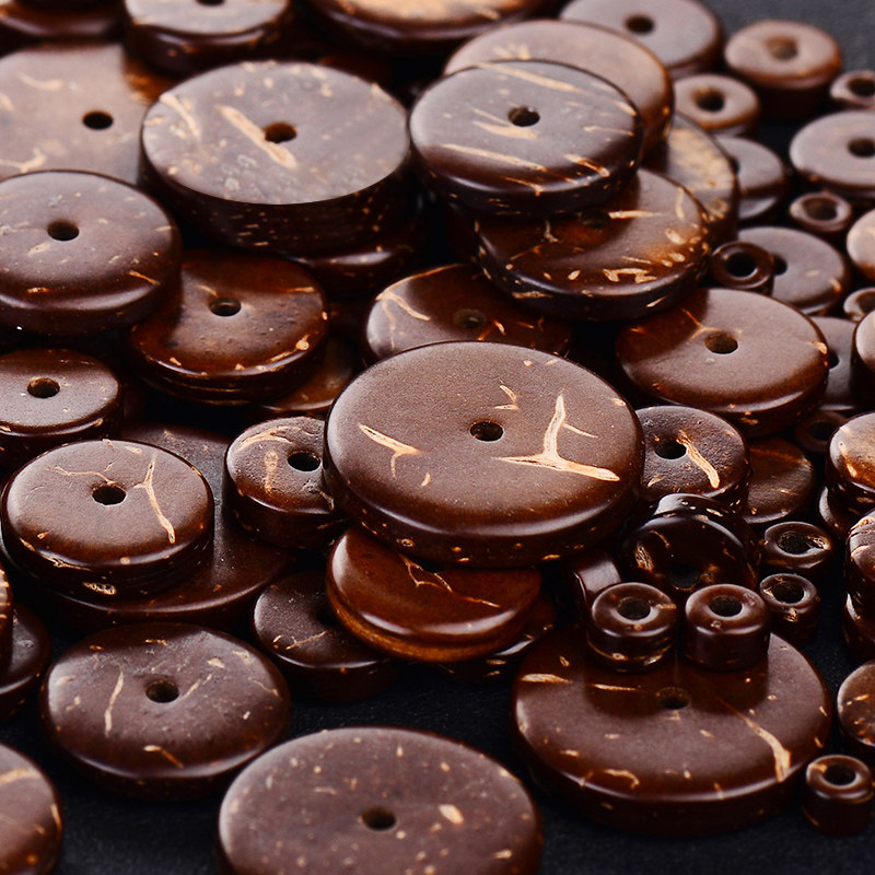 Hainan natural coconut shell partition beads Wen play star moon bodhi king kong hand string accessories hand accessories gasket