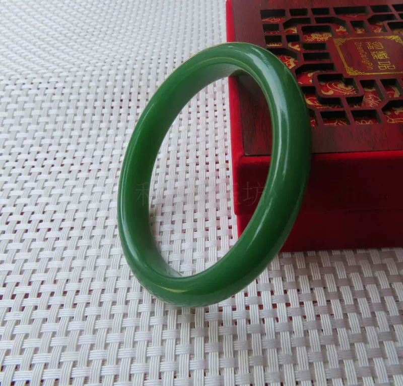 Green Narrow Edition Phiên bản thủy tinh Vòng đeo tay giả Tân Cương Hetian Biyu Bracelet Trang sức thời trang Vòng tay không ngọc Ngọc quà tặng ngày của mẹ