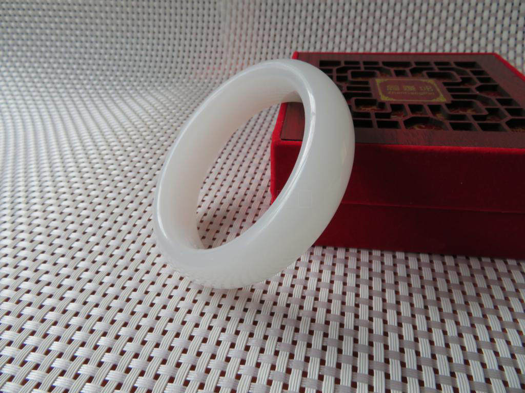 Transparent white glass bracelet imitation Afghan jade bracelet women's jade bracelet birthday gift for girlfriend