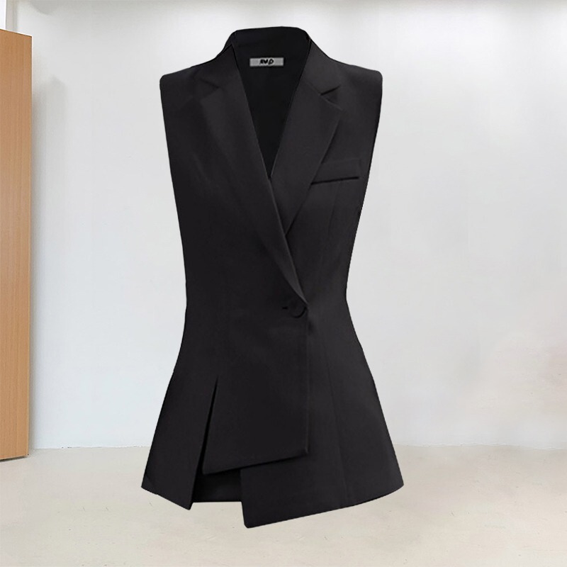 1053 Irregular Sleeveless Blazer Vest for Women 2025 Spring and Autumn New Style Small Suit Vest