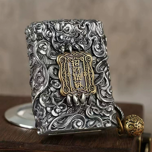 Zippo Ligher Zhibao Официальный тяжелый бронированный наклейка Pixiu Relief Limited Men's Gift