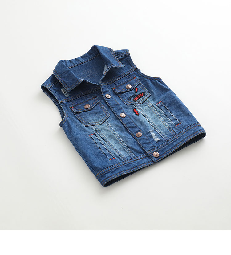 Mark Jenny New Spring Boy Thoải mái giặt denim Vest Baby Cotton Vest 83368 áo khoác gile cho bé gái