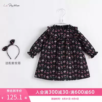 (Discount) (Mark Jenny French series) baby Autumn dress girls floral skirt 91217