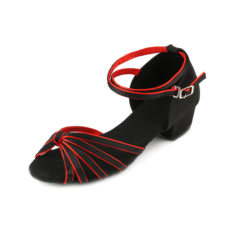 New Professional Dance Shoes Children Young Children Latin Dancing Shoes Women with Soft Adult Square Dance Shoe Black