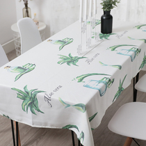 Custom Nordic ins cotton linen fabric tea table tablecloth anti-hot hipster tea table mat rectangular table tablecloth