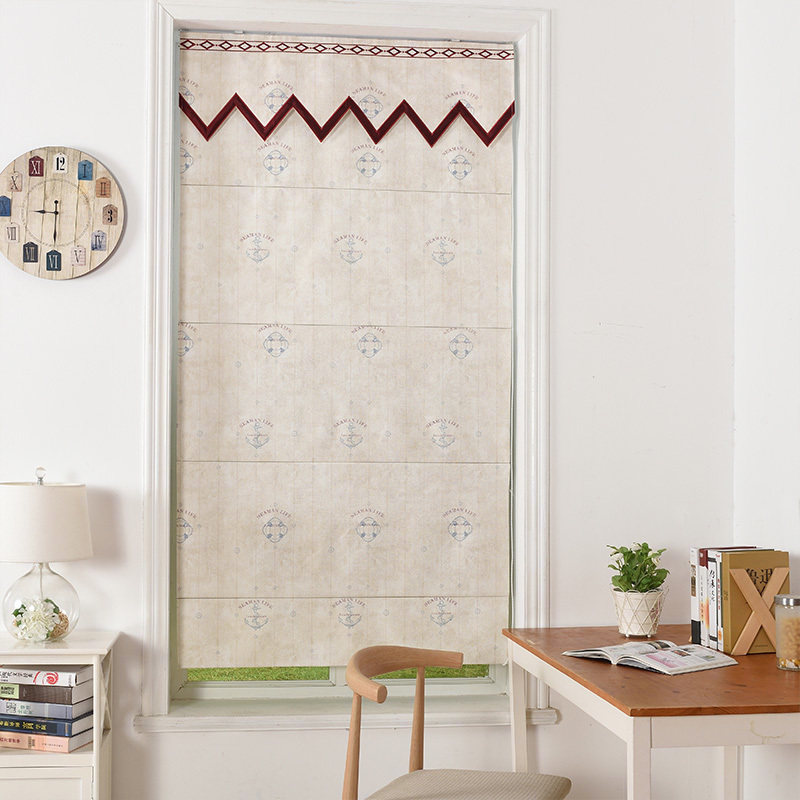 Spring south Roman curtain Roller curtain Curtain shading Living room Bedroom study Lifting partition doors and windows Rhea light