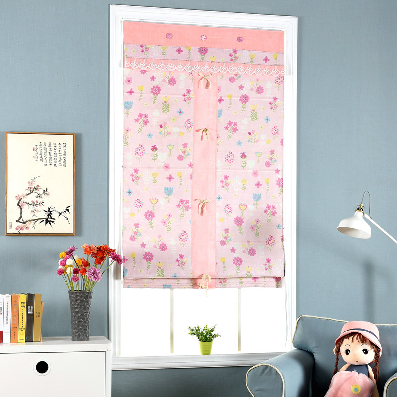 Spring south custom Roman curtain roller curtain curtain Bedroom study Environmental protection printing Chenille children's room folding curtain