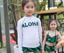 Sanya bikini Childrens swimsuit female baby split swimsuit cute sunscreen three-piece Hainan girl swimsuit