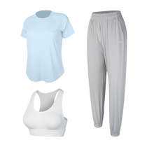 Quick-drying loose fitness sportswear suit womens yoga 2024 new summer short-sleeved cool outdoor morning running clothes