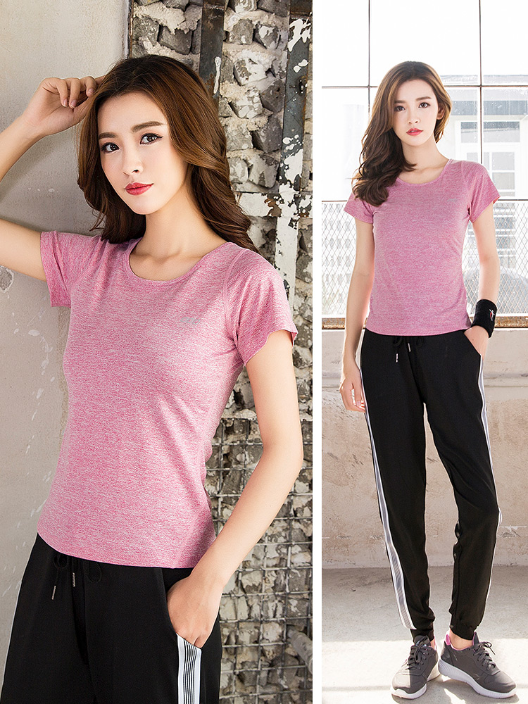 Summer professional yoga suit suit women's short-sleeved harem pants Sports running quick-drying clothes Gym large size loose