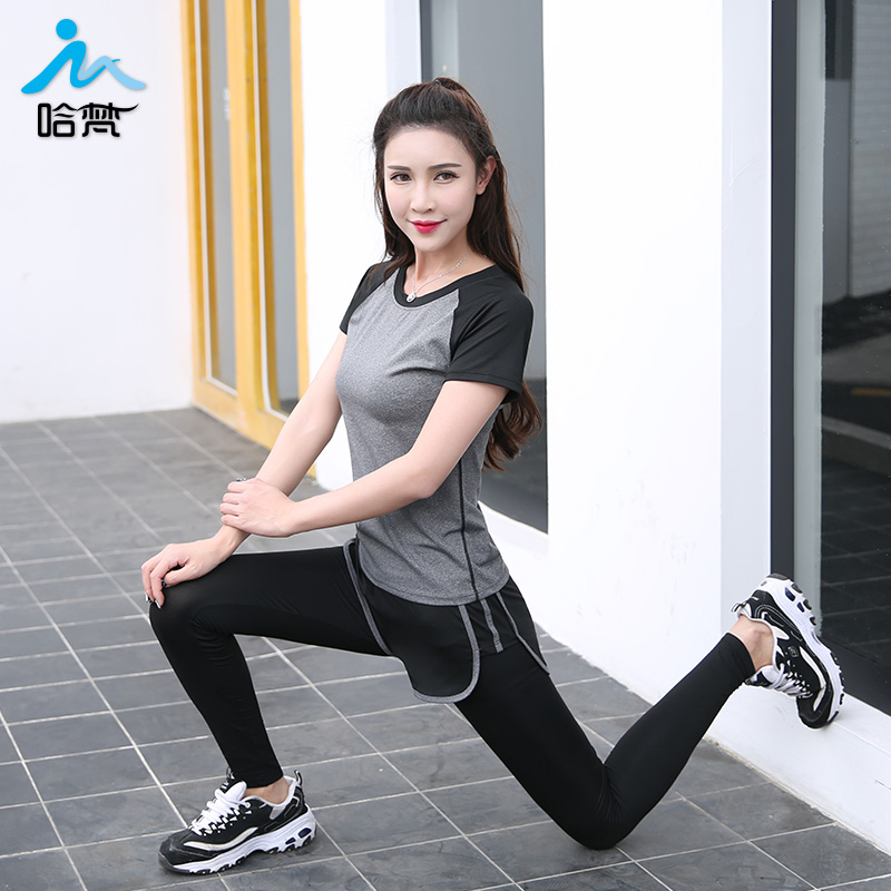 Mùa xuân và mùa hè phòng tập thể dục yoga quần nữ bảy hoặc chín điểm giả hai khiêu vũ thể thao chạy quần cơ thể chặt chẽ khô nhanh quần căng dụng cụ yoga