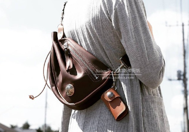 Handmade Leather Goods Paper Patterns, Men's Waist Bag, Chest Bag, Triangle Bag Leather Patterns, Hand-Sewn DIY Paper Templates