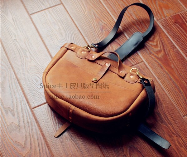 Handmade Leather Goods DIY Messenger Bag Pattern Diagram Men's Leather Bag Pattern Diagram Paper Grid Paper Pattern Ef-06