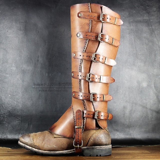 Handmade leather goods DIY windproof leggings equestrian leggings boots leather goods pattern drawing CF16