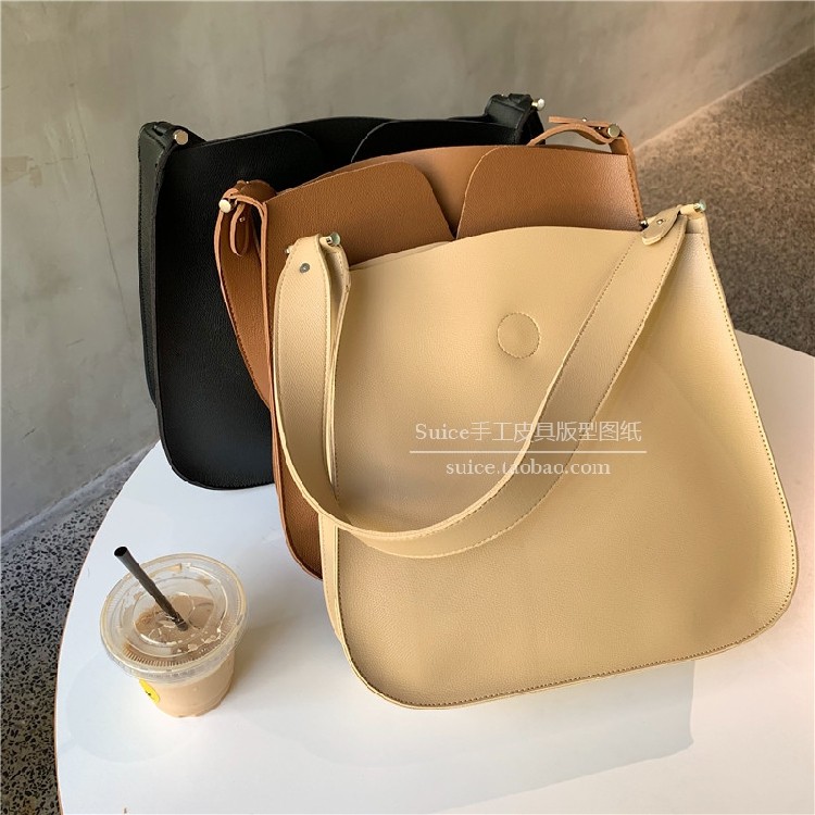 Handmade leather leather bag drawing Tote bag shopping bag large bag wrapped paper sample Hanfeng plant tanned leather profile drawing