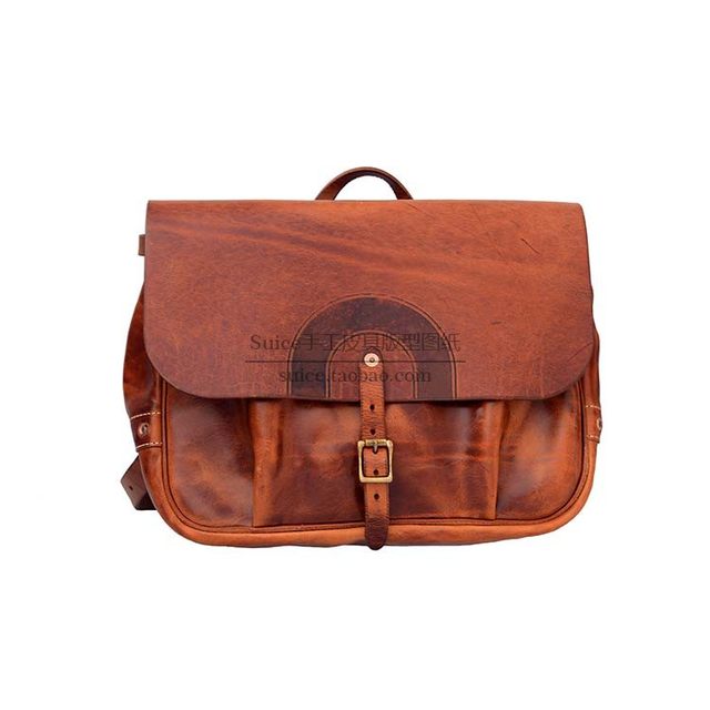 Men's Leather Bag Drawings, Pattern Handmade Leather Art DIY Pattern Drawings, Large Leather Bag Postman Bag Drawings Cf-19