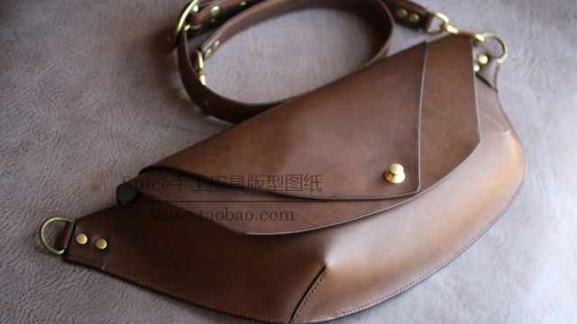 Handmade Leather Drawings DIY Men's Waist Bag Chest Bag Drawings Version Casual Backpack Leather Goods Pattern Bf99