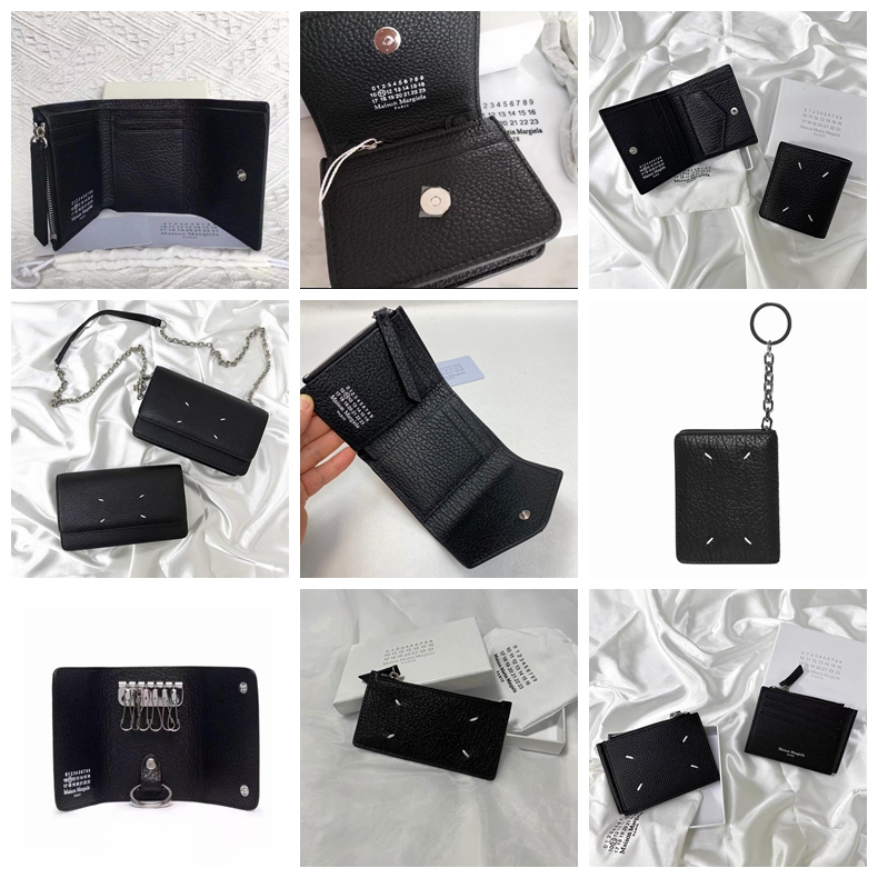 Margie Style In-Stock Majimei Dollar Clip Bifold Wallet Coin Card Holder Chain Bag Zipper Bag First Layer Cowhide