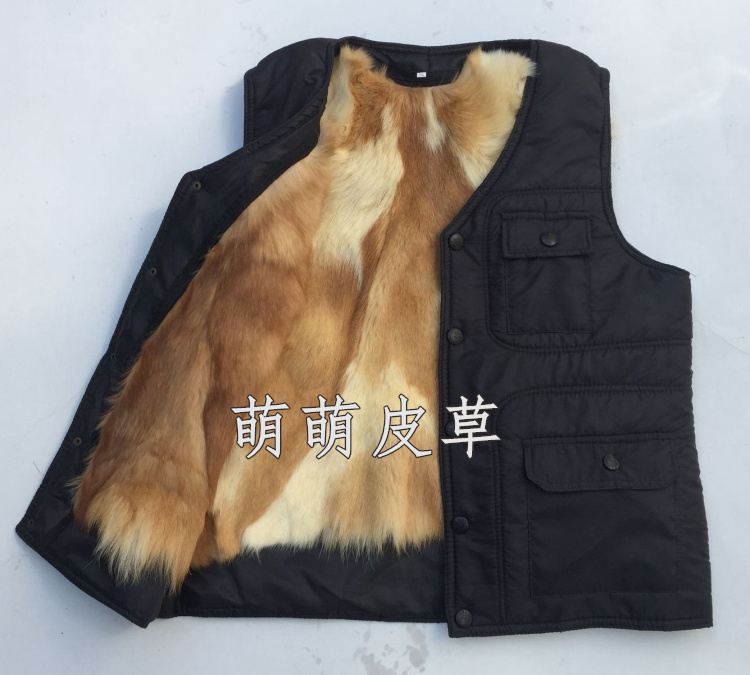 Mùa thu và mùa đông lông một bộ vest nam trung niên da len vest cũ có thể tháo rời đậm vest dày vest trung niên