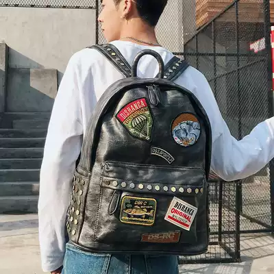 Hong Kong graffiti tide bag youth backpack Fashion couple backpack Outdoor travel bag Street men's bag backpack