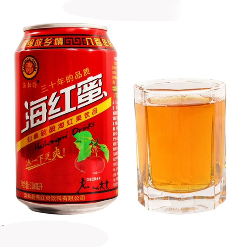 Haihong honey Shanxi Hequ specialty carbonated beverage Xianweng cans Haihong honey soft drink 310ml*24 cans