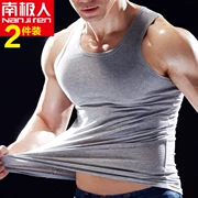 2 mảnh cotton mỏng mùa hè trung niên áo trắng 100% cotton thanh niên nam giới vest duỗi