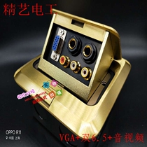 Universal Wide Copper Pop-up multimedia ground inserted vga 6 35 RCA ground plug microphone sound with bottom case