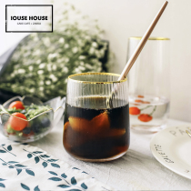 Zhiyu Japanese-style Phnom Penh vertical stripe glass water glass Red wine wine glass High foot champagne glass Cold wind swing