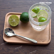 Japanese beech solid wood log Rectangular cup tray Coffee cup Dessert tea tray Plate Beech household tray
