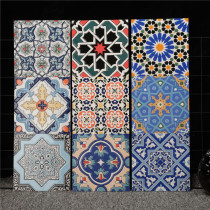 Xinjiang Uyghur ethnic Tibetan Bathroom Kitchen Wall Brick Nordic Retro Pile Glazed Bright Light Small Flower Brick 150 * 150