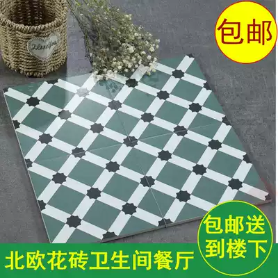 American industrial style kitchen tile tile flower sheet toilet non-slip Mediterranean personality tile wall brick 200 green