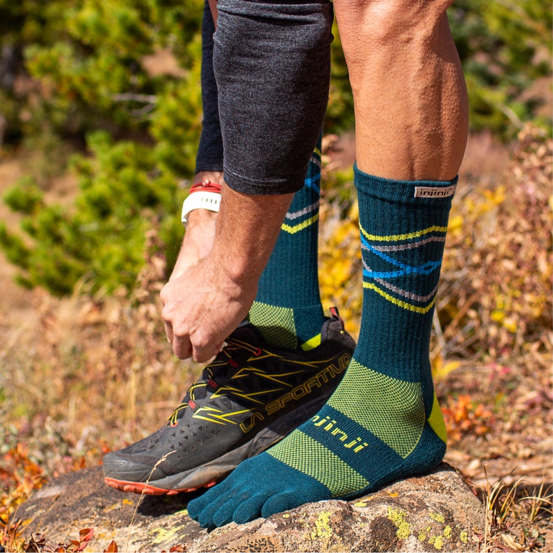 Injinji Five-Toe Socks, New Autumn and Winter Model, for Cross-Country Hiking, Trekking, Running, Sports Socks, Mid-Length, Thickened Outdoor Socks