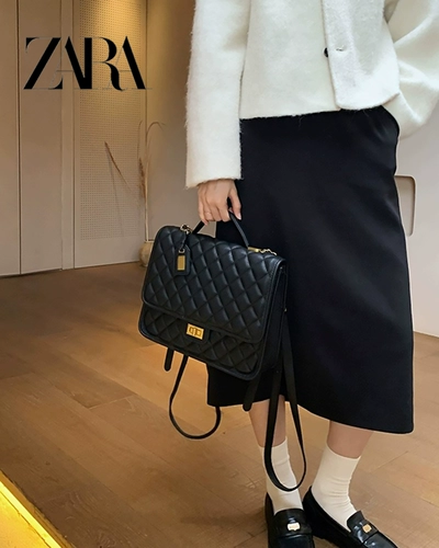 ZARA Рюкзак, сумка на одно плечо, вместительная и большая сумка через плечо, в стиле Шанель