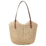 Соломенная пляжная вместительная и большая сумка через плечо