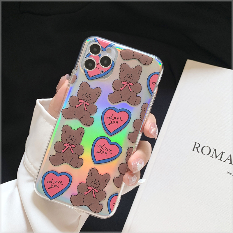 Loving brown bear Huawei P30 applicable iphone 13 mobile phone protection shell xs apple 11promax female 7-8p laser xr