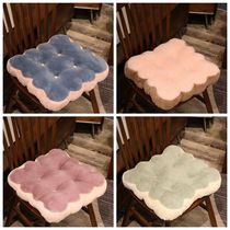 Office girl cute double face thickened rabbit hair biscuit plush cushion chair cushion Padded Petal Cushions