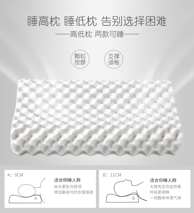 MẬT ONG / Yếu tố năng lượng Gối cao su Thái Lan Gối cao su thiên nhiên Hạt lớn Massage thoải mái - Gối gối cho mẹ bầu