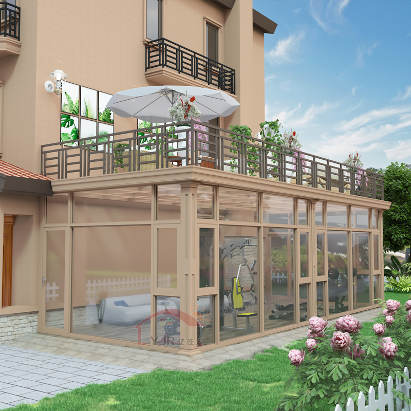 Villa Platform Duplex Greenhouse Terrace Breakup Bridge Aluminum Door and Window Sealing Balcony Customized Glass Room