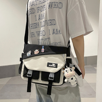 Slipper bag male tide slope cross single shoulder bag female day-system trend large capacity colour leisure student bf postman bag