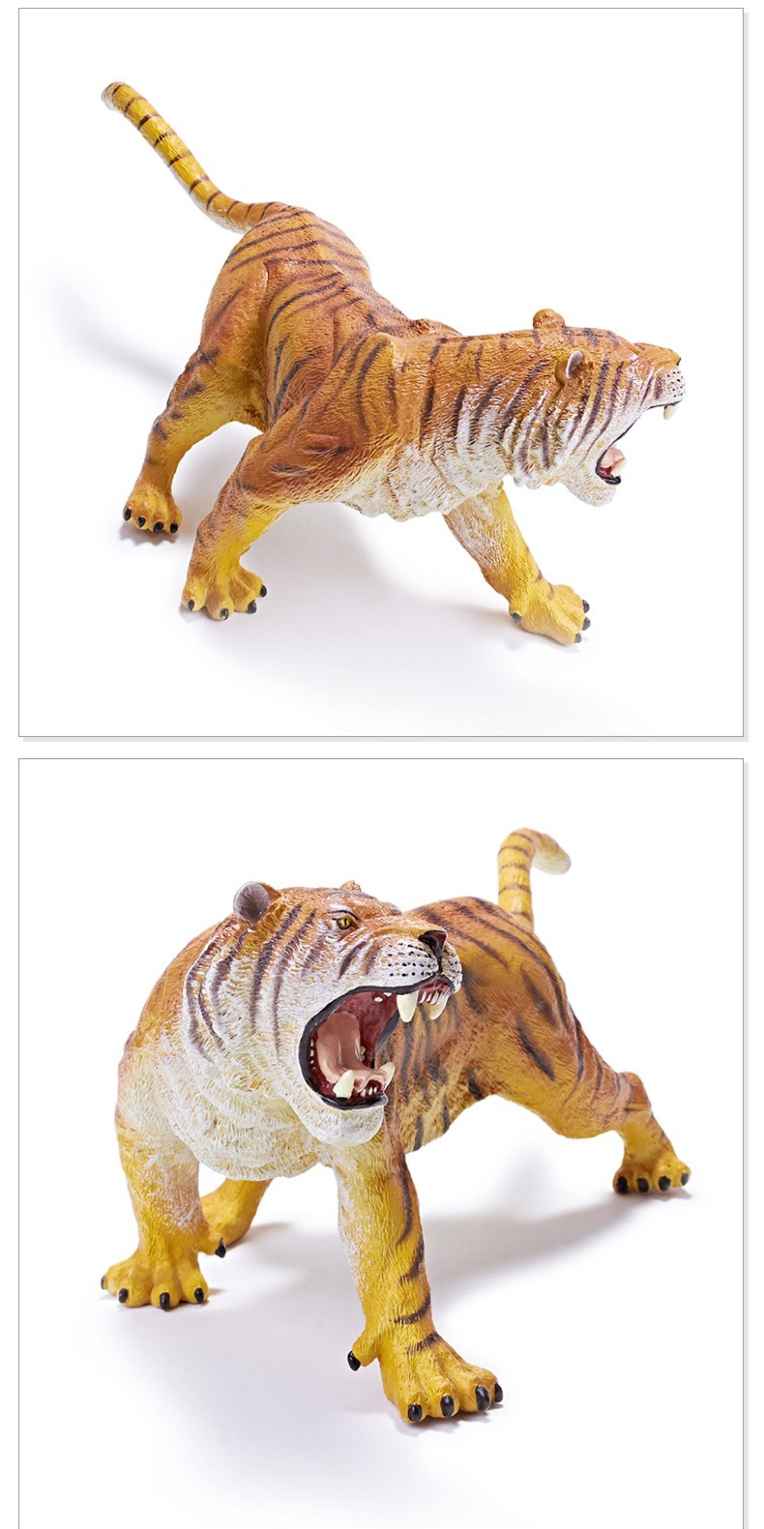 Игрушки-животные recur悦酷白孟加拉虎软胶动物仿真模型草原野生动物早教认知玩具