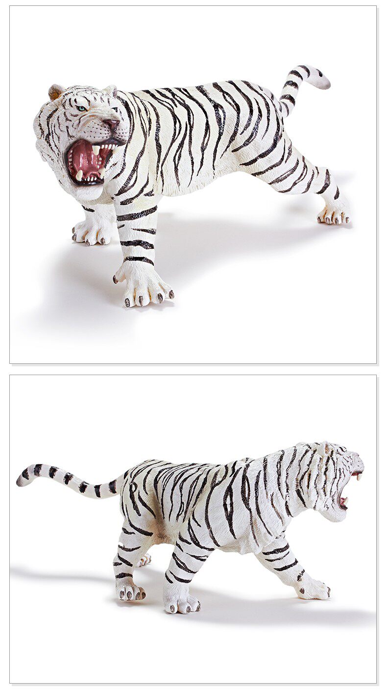 Игрушки-животные recur悦酷白孟加拉虎软胶动物仿真模型草原野生动物早教认知玩具
