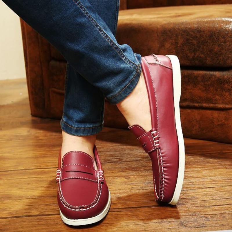 2024 Summer New Slip-On Shoes Genuine Leather Handmade Boat Shoes British Style Trendy Men's Low-Top Shoes Men's Sports Casual Shoes