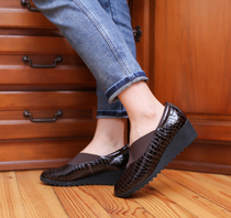 New shoes without grinding foot wide last soft cushion KUFENBERG 6-5834 soft sole thick bottom slope heel womens shoes mother shoes