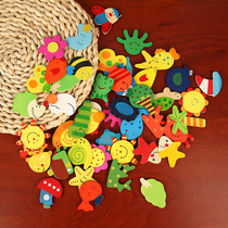 Painted wooden cartoon magnet refrigerator stickers 12