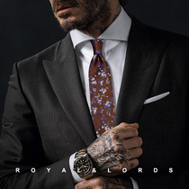 Royallords to Tibetan level * curry retro color textured flowers true silk business casual tie male Korean version Z576