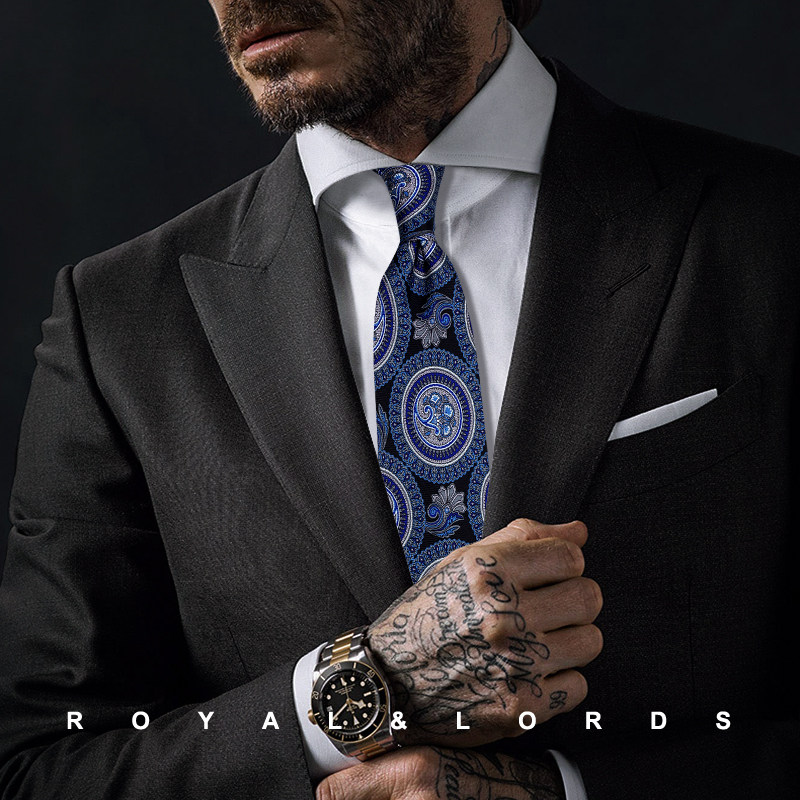 Royallords Zhenti-grade * circular pattern floral floral retro printed silk casual tie male Korean version Z531