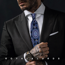 Royallords to Tibetan level * round textured flowers crushed floral retro printed true silk casual tie male Korean version Z531